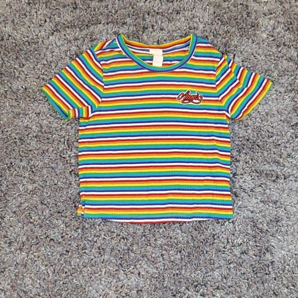Forever 21 Girl's Size 7/8 Crop Top Rainbow